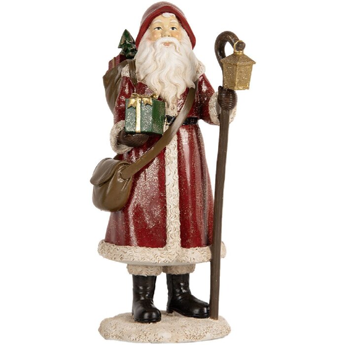 Clayre & Eef 6PR5672 Decoración Papá Noel 12x11x26 cm Rojo y Blanco