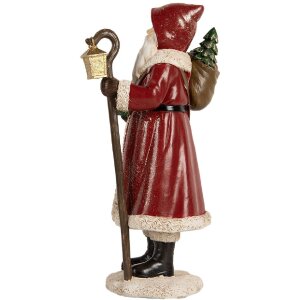 Clayre & Eef 6PR5672 Decoración Papá Noel 12x11x26 cm Rojo y Blanco