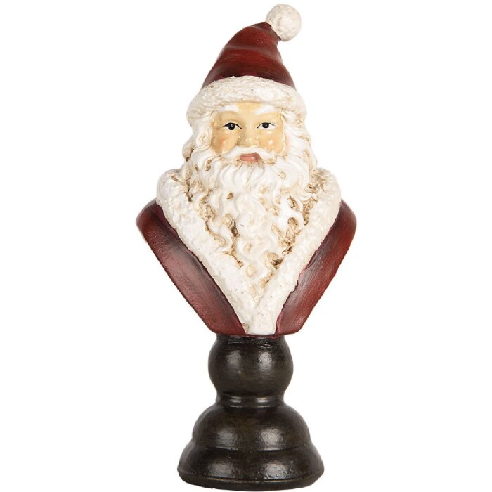 Busto Decorativo de Papá Noel Clayre & Eef 6PR5674 7x5x15 cm Rojo y Blanco