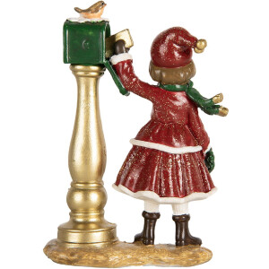 Clayre & Eef 6PR5677 Decoración Niño en el Buzón 8x4x12 cm Rojo y Verde
