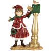 Clayre & Eef 6PR5677 Decoración Niño en el Buzón 8x4x12 cm Rojo y Verde