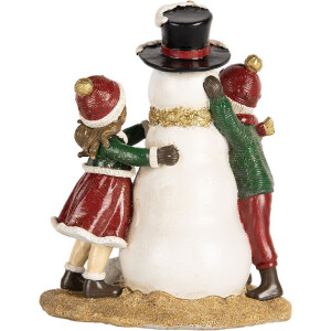 Clayre & Eef 6PR5679 Decoración Infantil con Muñeco de Nieve 13x10x16 cm Rojo Blanco