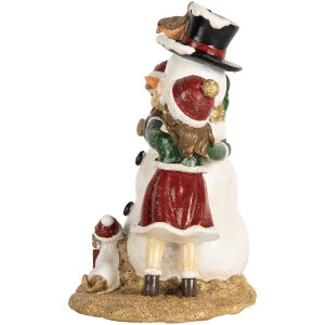 Clayre & Eef 6PR5679 Decoración Infantil con Muñeco de Nieve 13x10x16 cm Rojo Blanco