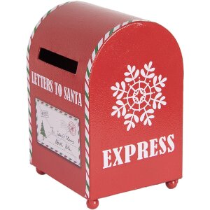 Buzón Clayre & Eef 6Y5800 14x13x19 cm Rojo/Blanco