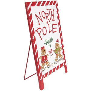 Letrero de texto decorativo de pie Clayre & Eef 6Y5801 29x16x51 cm Blanco Rojo