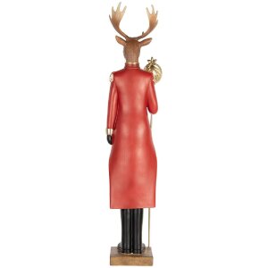 Decoración Reno Clayre & Eef 5PR0190 17x18x81 cm Marrón-Rojo