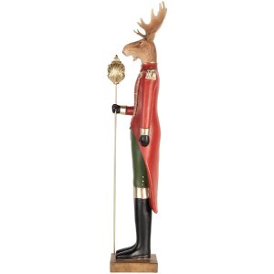 Decoración Reno Clayre & Eef 5PR0190 17x18x81 cm Marrón-Rojo