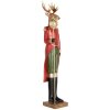 Decoración Reno Clayre & Eef 5PR0190 17x18x81 cm Marrón-Rojo