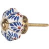Pomo de puerta Clayre & Eef 66459 Ø 4x3 cm Blanco y Azul