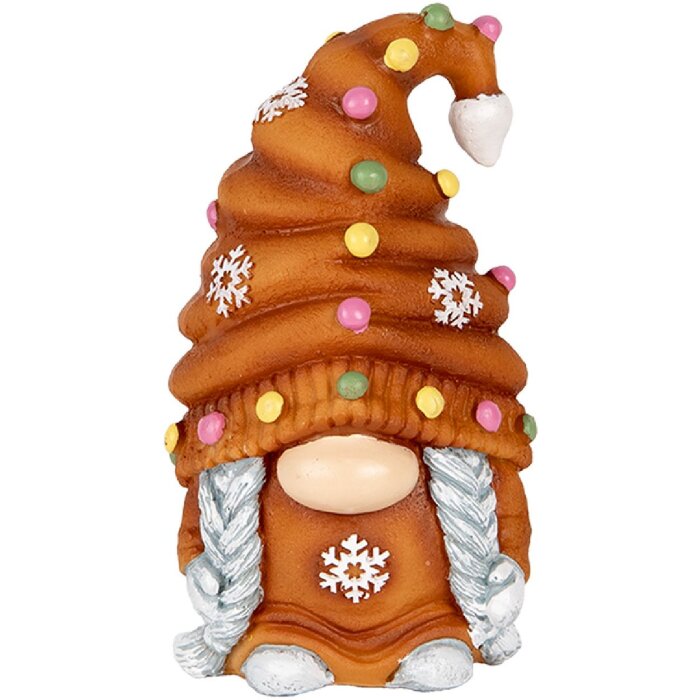 Clayre & Eef 6PR5311 Decoración Gnomo 8x8x13 cm Marrón Azul