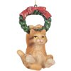 Clayre & Eef 6PR5312 Adorno Colgante Gato 6x5x9 cm Marrón y Verde