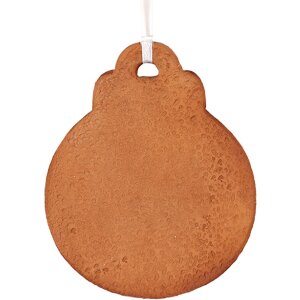 Clayre & Eef 6PR5317 Adorno para Árbol de Navidad Bola 8x2x10 cm Marrón y Blanco