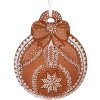 Clayre & Eef 6PR5317 Adorno para Árbol de Navidad Bola 8x2x10 cm Marrón y Blanco