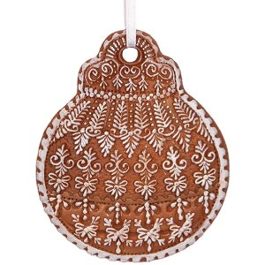 Adorno para árbol de Navidad Clayre & Eef 6PR5318 8x2x10 cm Marrón Blanco