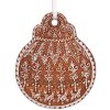Adorno para árbol de Navidad Clayre & Eef 6PR5318 8x2x10 cm Marrón Blanco
