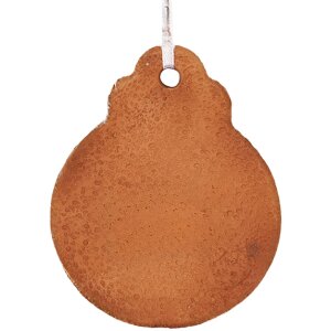 Clayre & Eef 6PR5319 Adorno para Colgar Bola de Navidad 8x2x10 cm Marrón Blanco