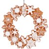 Clayre & Eef 6PR5320 Adorno Colgante Corona Ø 18x2 cm Marrón Blanco