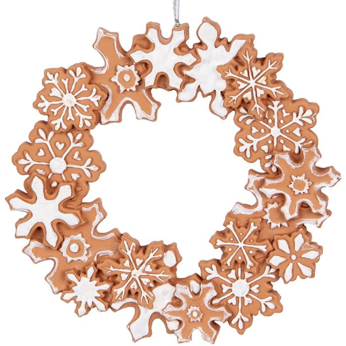Adorno de Corona Clayre & Eef 6PR5321 Ø 18x2 cm Marrón Blanco