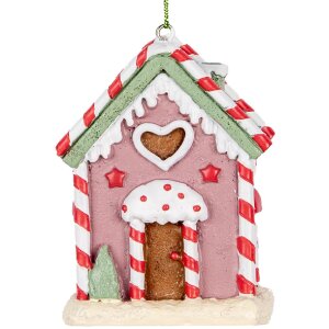 Adorno de Casa Clayre & Eef 6PR5325 6x4x8 cm Rosa, Blanco, Rojo, Negro