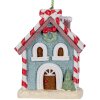 Adorno de Navidad Clayre & Eef 6PR5326 Casa 6x4x8 cm Azul Blanco