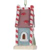 Adorno de Navidad Clayre & Eef 6PR5326 Casa 6x4x8 cm Azul Blanco