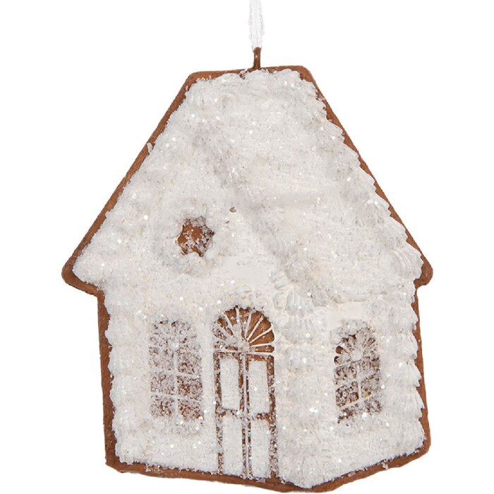 Clayre & Eef 6PR5332 Adorno Colgante Casa 9x1x10 cm Blanco