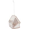 Clayre & Eef 6PR5334 Adorno Colgante Casa 9x1x10 cm Blanco Marrón