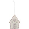 Clayre & Eef 6PR5336 Adorno Colgante Casa 8x1x10 cm Verde Blanco