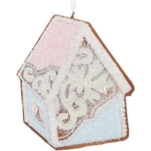 Clayre & Eef 6PR5341 Adorno Casa Azul Rosa 9x1x10 cm