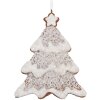 Clayre & Eef 6PR5343 Decoración Adorno Árbol de Navidad 9x1x10 cm Blanco Marrón