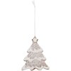 Clayre & Eef 6PR5343 Decoración Adorno Árbol de Navidad 9x1x10 cm Blanco Marrón