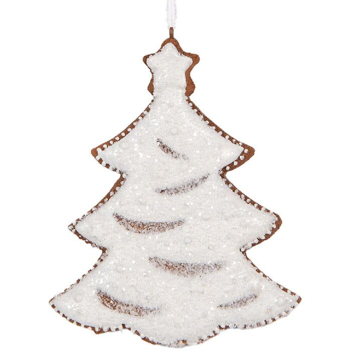 Adorno navideño Clayre & Eef 6PR5344 para árbol de Navidad 9x1x10 cm Blanco, Marrón