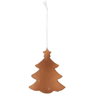 Adorno navideño Clayre & Eef 6PR5344 para árbol de Navidad 9x1x10 cm Blanco, Marrón