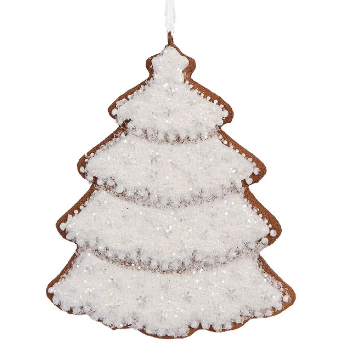 Adorno de Navidad Árbol de Navidad Clayre & Eef 6PR5345 9x1x10 cm Blanco Marrón