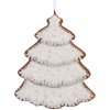 Adorno de Navidad Árbol de Navidad Clayre & Eef 6PR5345 9x1x10 cm Blanco Marrón