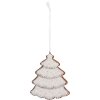 Adorno de Navidad Árbol de Navidad Clayre & Eef 6PR5345 9x1x10 cm Blanco Marrón
