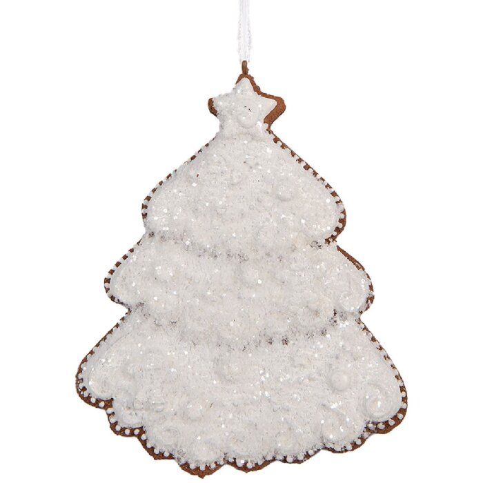 Clayre & Eef 6PR5347 Adorno para Árbol de Navidad 9x1x10 cm Blanco Marrón