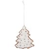 Adorno de Navidad Clayre & Eef 6PR5348 Árbol de Navidad 9x1x10 cm Blanco Marrón