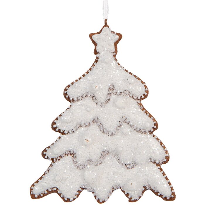 Clayre & Eef 6PR5349 Adorno para árbol de Navidad 9x1x10 cm Blanco Marrón