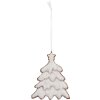 Clayre & Eef 6PR5349 Adorno para árbol de Navidad 9x1x10 cm Blanco Marrón