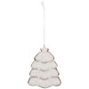 Clayre & Eef 6PR5350 Adorno Navideño 8x1x10 cm Blanco Marrón