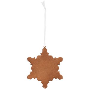Clayre & Eef 6PR5351 Adorno Colgante Copo de Nieve 9x1x10 cm Blanco Marrón