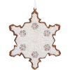 Clayre & Eef 6PR5351 Adorno Colgante Copo de Nieve 9x1x10 cm Blanco Marrón
