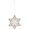 Clayre & Eef 6PR5351 Adorno Colgante Copo de Nieve 9x1x10 cm Blanco Marrón