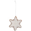 Adorno de Nieve Clayre & Eef 6PR5352 9x1x10 cm Blanco Marrón