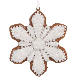 Clayre & Eef 6PR5353 Adorno de Nieve 9x1x10 cm Blanco