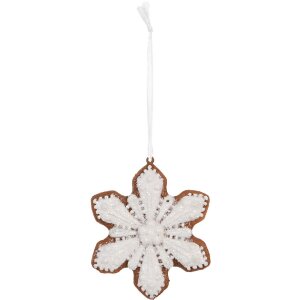 Clayre & Eef 6PR5353 Adorno de Nieve 9x1x10 cm Blanco