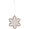 Clayre & Eef 6PR5353 Adorno de Nieve 9x1x10 cm Blanco