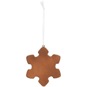 Adorno de Nieve Clayre & Eef 6PR5354 9x1x10 cm Blanco Marrón
