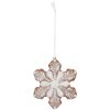 Adorno de Nieve Clayre & Eef 6PR5354 9x1x10 cm Blanco Marrón